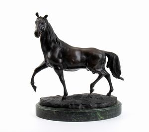 Pierre-Jules Mène : Cavallo francese in bronzo  - Asta Mobili, Oggetti d'arte e Vetri da collezione - Associazione Nazionale - Case d'Asta italiane