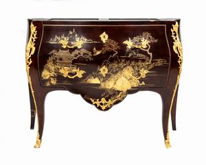 Comò francese dipinto e laccato a chinoiserie  - Asta Mobili, Oggetti d'arte e Vetri da collezione - Associazione Nazionale - Case d'Asta italiane