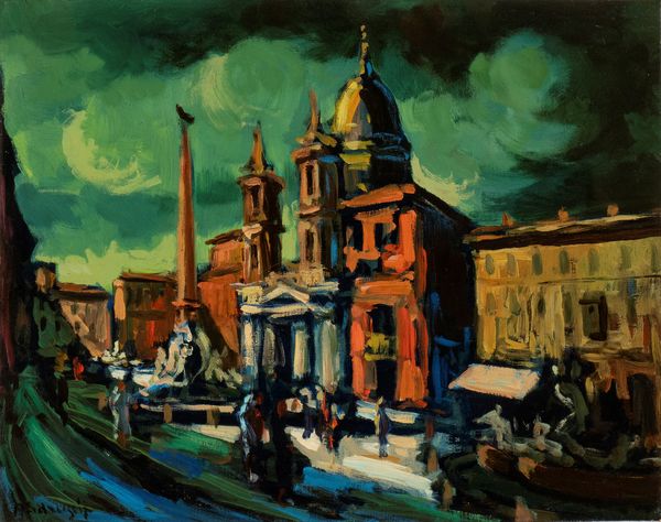 Achille Sdruscia : Veduta di Piazza Navona  - Asta Arte Moderna e Contemporanea / Ceramiche del '900. Con una collezione di pittura futurista - Associazione Nazionale - Case d'Asta italiane