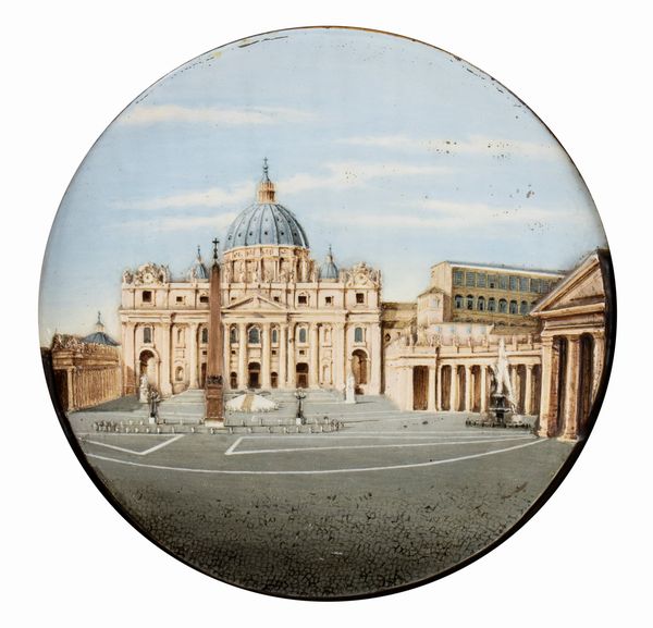 LUIGI BARACCONI : Grande piatto con la veduta della Basilica di San Pietro  - Asta Arte Moderna e Contemporanea / Ceramiche del '900. Con una collezione di pittura futurista - Associazione Nazionale - Case d'Asta italiane