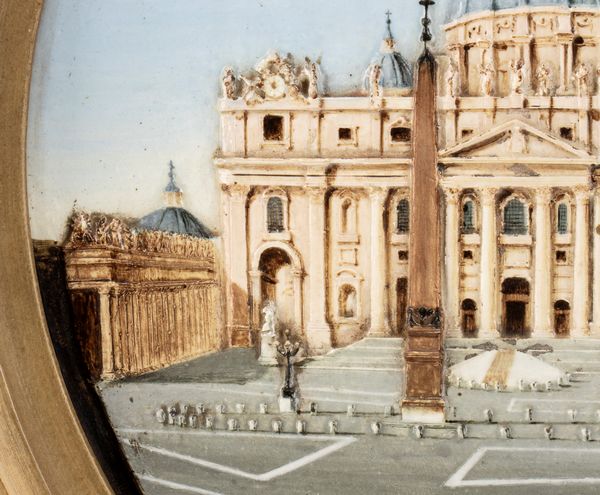 LUIGI BARACCONI : Grande piatto con la veduta della Basilica di San Pietro  - Asta Arte Moderna e Contemporanea / Ceramiche del '900. Con una collezione di pittura futurista - Associazione Nazionale - Case d'Asta italiane