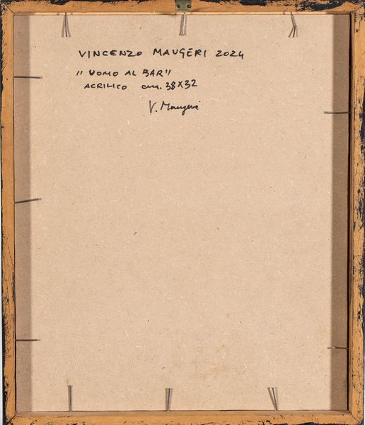 VINCENZO MAUGERI : Uomo al bar  - Asta Arte Moderna e Contemporanea / Ceramiche del '900. Con una collezione di pittura futurista - Associazione Nazionale - Case d'Asta italiane