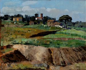 Luigi Surdi - Veduta di campagna a Cerqueto