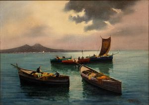 RADAMES RAIMONDO SCOPPA - Veduta di Napoli dal mare