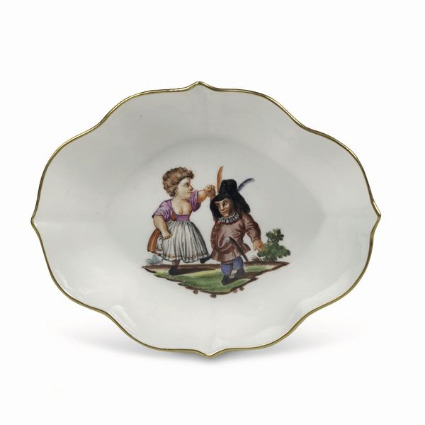 Piattino ovale <BR>Meissen, 1740-1745<BR>  - Asta Maioliche e Porcellane da Collezione - Associazione Nazionale - Case d'Asta italiane