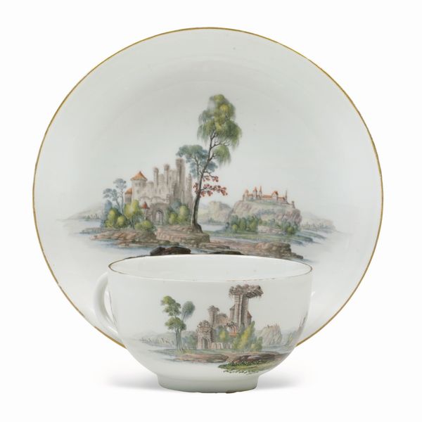 Tazza con piattino<BR>Meissen, 1745 circa<BR>  - Asta Maioliche e Porcellane da Collezione - Associazione Nazionale - Case d'Asta italiane