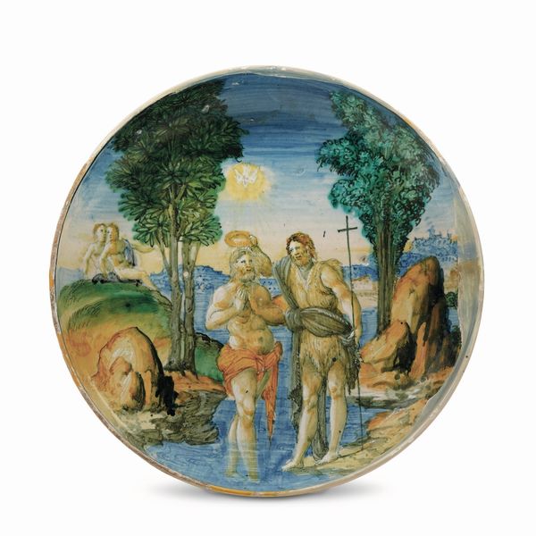 Coppa<BR>Urbino, Francesco Durantino (attr.), nella bottega di Guido di Merlino, 1545 circa<BR>  - Asta Maioliche e Porcellane da Collezione - Associazione Nazionale - Case d'Asta italiane