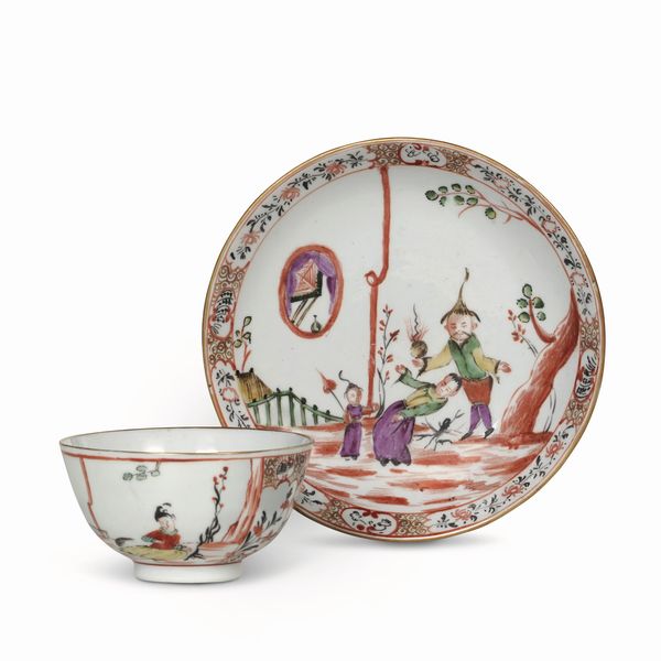 Tazza con piattino<BR>Venezia, Manifattura Cozzi, 1765-1770<BR>  - Asta Maioliche e Porcellane da Collezione - Associazione Nazionale - Case d'Asta italiane