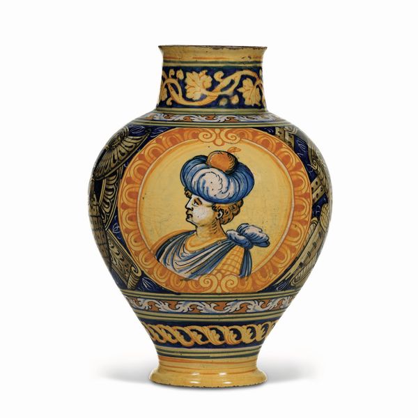 Vaso<BR>Faenza, Emiliano Capra detto Saladino (attr.), 1560-1570 ca.<BR>  - Asta Maioliche e Porcellane da Collezione - Associazione Nazionale - Case d'Asta italiane