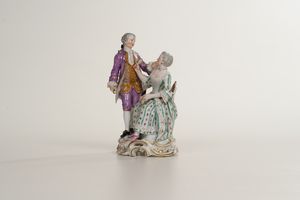 Gruppo galante <BR>Meissen, 1763-1774  - Asta Maioliche e Porcellane da Collezione - Associazione Nazionale - Case d'Asta italiane