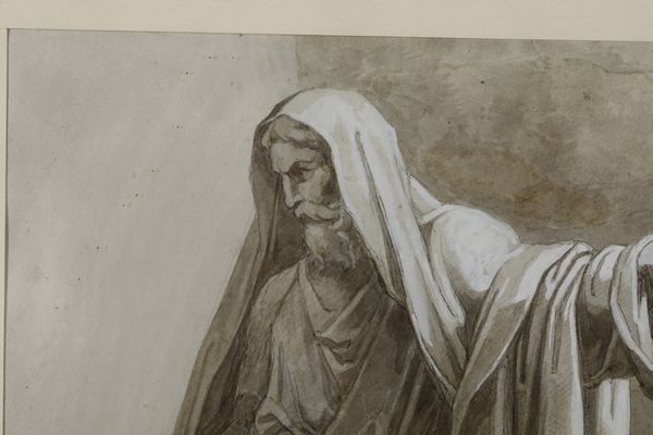 Vincenzo Camuccini : Figura maschile panneggiata  - Asta Old Masters - Associazione Nazionale - Case d'Asta italiane