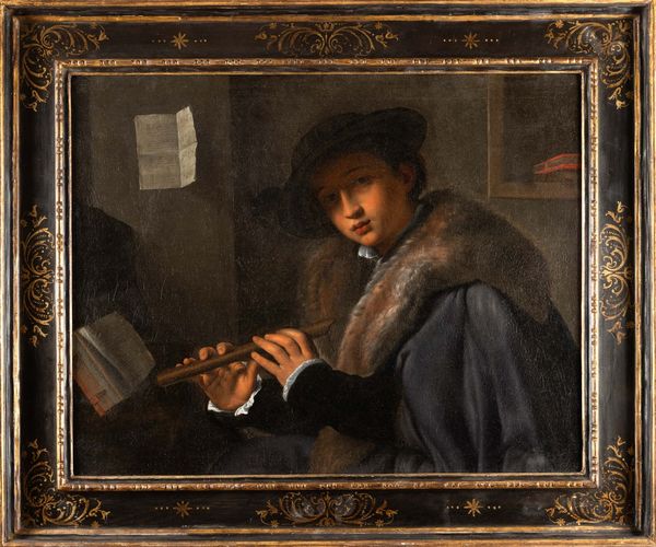 Giovanni Gerolamo Savoldo, Ambito di : Ritratto di giovane flautista  - Asta Old Masters - Associazione Nazionale - Case d'Asta italiane