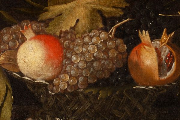 Scuola lombarda del XVI secolo Natura morta con cesto di frutti  - Asta Old Masters - Associazione Nazionale - Case d'Asta italiane