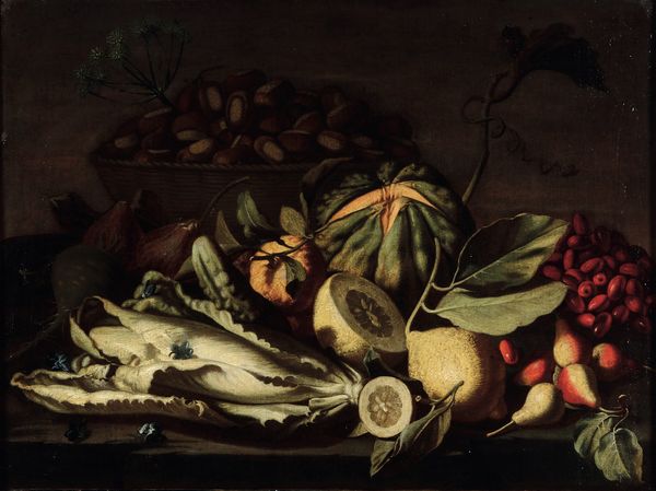 Pietro Paolo Bonzi detto Gobbo dei Carracci : Natura morta con frutti e ortaggi  - Asta Old Masters - Associazione Nazionale - Case d'Asta italiane