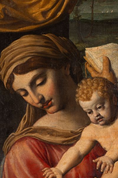 Marcantonio Bassetti, Attribuito a : Sacra Famiglia con San Giovannino  - Asta Old Masters - Associazione Nazionale - Case d'Asta italiane