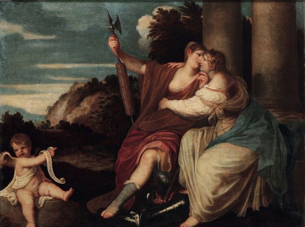 Alessandro Varotari detto il Padovanino : Il bacio tra la Giustizia e la Pace  - Asta Old Masters - Associazione Nazionale - Case d'Asta italiane