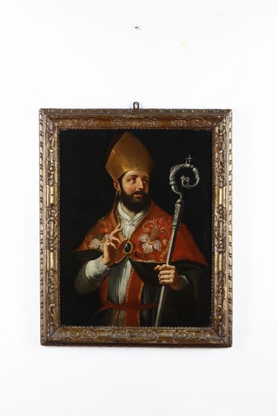 Scuola napoletana della fine del XVII secolo Ritratto di vescovo  - Asta Old Masters - Associazione Nazionale - Case d'Asta italiane