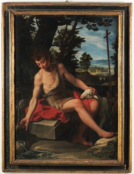 Scuola dell'Italia centrale del XVII secolo San Giovanni Battista  - Asta Old Masters - Associazione Nazionale - Case d'Asta italiane