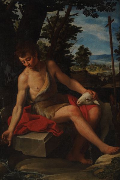 Scuola dell'Italia centrale del XVII secolo San Giovanni Battista  - Asta Old Masters - Associazione Nazionale - Case d'Asta italiane