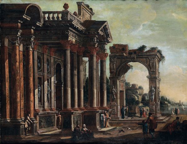 Giovanni Ghisolfi : Capriccio con architetture classiche e figure  - Asta Old Masters - Associazione Nazionale - Case d'Asta italiane