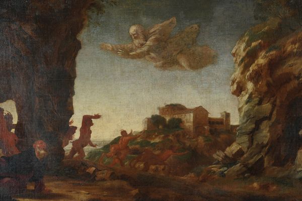 Antonio Travi detto il Sestri, Attribuito a : Le tentazioni di SantAntonio  - Asta Old Masters - Associazione Nazionale - Case d'Asta italiane