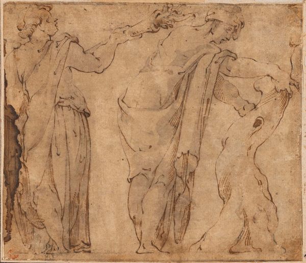 Scuola romana del XVI secolo Due figure con fiaccola e tronco d'albero  - Asta Old Masters - Associazione Nazionale - Case d'Asta italiane