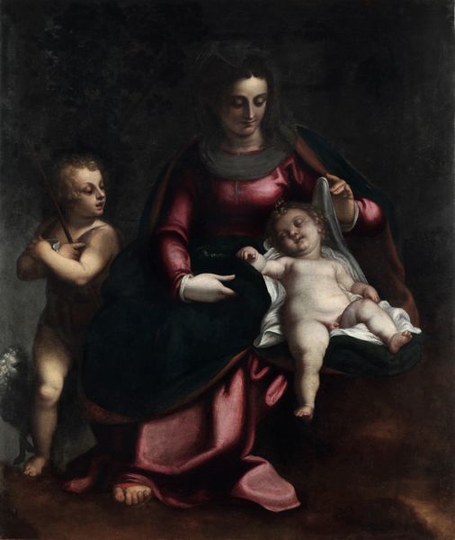 Luca Cambiaso, Attribuito a : Madonna con Bambino e San Giovannino  - Asta Old Masters - Associazione Nazionale - Case d'Asta italiane