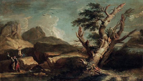 Salvator Rosa, Attribuito a : Paesaggio con aruspice  - Asta Old Masters - Associazione Nazionale - Case d'Asta italiane