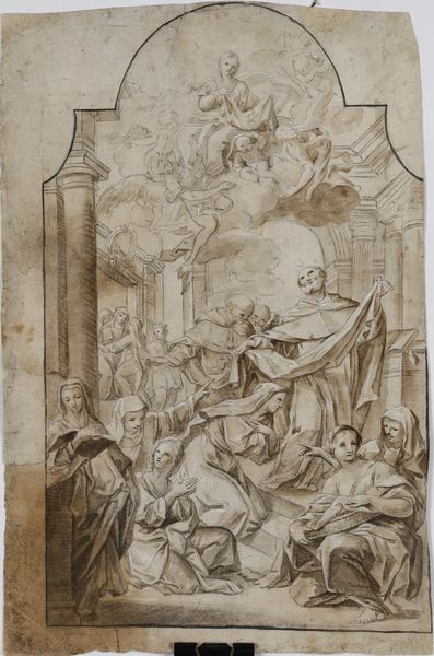 Gio Raffaele Badaracco, Attribuito a : Apparizione della Vergine a San Domenico di Guzman  - Asta Old Masters - Associazione Nazionale - Case d'Asta italiane