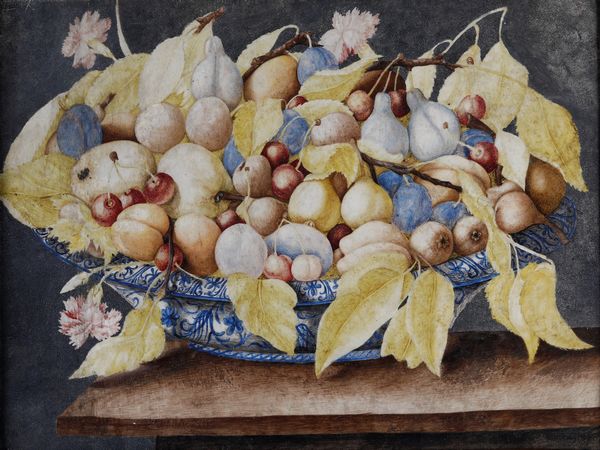 Octavianus Monfort (attivo in Piemonte nel XVII secolo) : Natura morta con canestra di frutta  - Asta Old Masters - Associazione Nazionale - Case d'Asta italiane