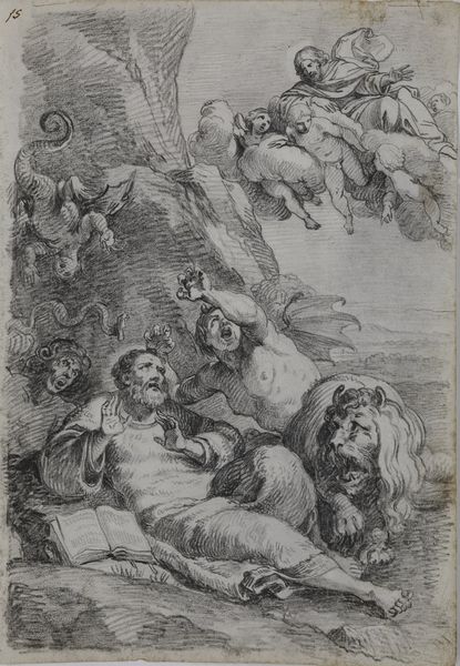 Jean-Honoré Fragonard : Tentazioni di Sant'Antonio (da Annibale Carracci)  - Asta Old Masters - Associazione Nazionale - Case d'Asta italiane