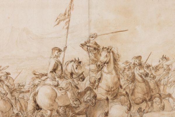 Francesco Simonini : Scontro di cavalleria  - Asta Old Masters - Associazione Nazionale - Case d'Asta italiane