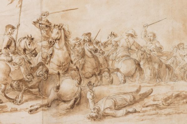 Francesco Simonini : Scontro di cavalleria  - Asta Old Masters - Associazione Nazionale - Case d'Asta italiane