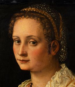 Scuola veneta del XVI secolo Ritratto femminile  - Asta Old Masters - Associazione Nazionale - Case d'Asta italiane