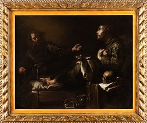 Domenico Fetti : San Francesco consolato dallangelo musicante  - Asta Old Masters - Associazione Nazionale - Case d'Asta italiane