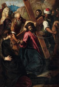 JACOPO NEGRETTI detto PALMA IL GIOVANE : Andata al Calvario  - Asta Old Masters - Associazione Nazionale - Case d'Asta italiane