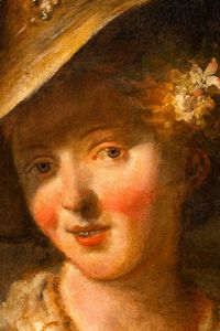 Francesco Zugno : Ritratto di giovane donna con cappello  - Asta Old Masters - Associazione Nazionale - Case d'Asta italiane