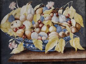 Octavianus Monfort (attivo in Piemonte nel XVII secolo) - Natura morta con canestra di frutta