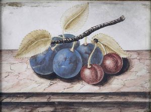 Octavianus Monfort (attivo in Piemonte nel XVII secolo), Attribuito a : Nature morte con composizioni di frutta  - Asta Old Masters - Associazione Nazionale - Case d'Asta italiane