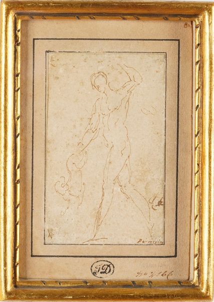 Girolamo Francesco Mazzola detto il Parmigianino, Attribuito a : Studio di figura  - Asta Disegni Antichi - Associazione Nazionale - Case d'Asta italiane