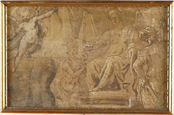 Scuola romana del XVI secolo Scena di martirio  - Asta Disegni Antichi - Associazione Nazionale - Case d'Asta italiane