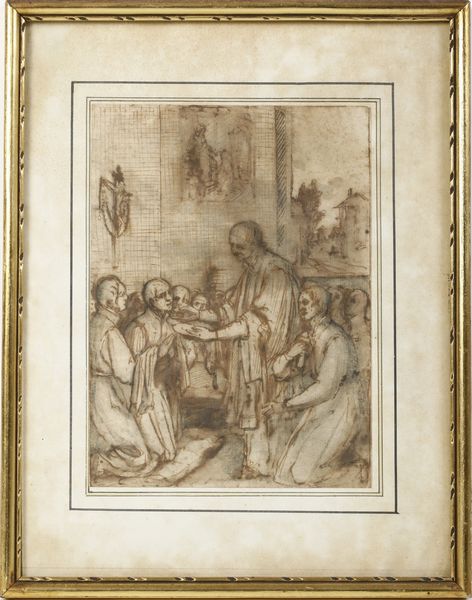 Scuola del XVII secolo Eucarestia  - Asta Disegni Antichi - Associazione Nazionale - Case d'Asta italiane