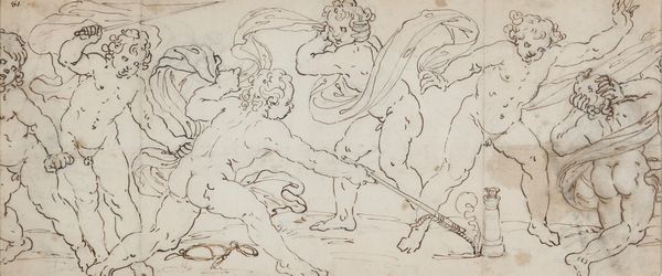 Giovanni Battista Paggi : Gioco di putti  - Asta Disegni Antichi - Associazione Nazionale - Case d'Asta italiane