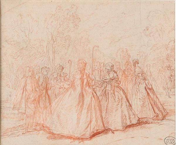 Nicolas Lancret, Attribuito a : La passeggiata delle novizie  - Asta Disegni Antichi - Associazione Nazionale - Case d'Asta italiane