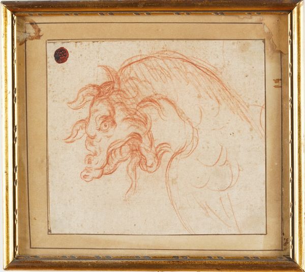 Scuola del XVII secolo Figura fantastica  - Asta Disegni Antichi - Associazione Nazionale - Case d'Asta italiane