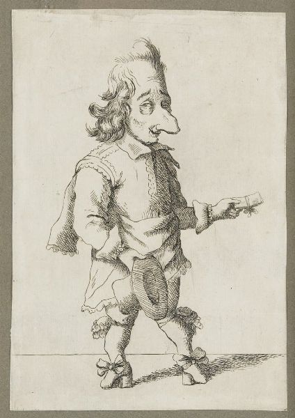 Pier Leone Ghezzi, Attribuito a : Figura caricaturale  - Asta Disegni Antichi - Associazione Nazionale - Case d'Asta italiane