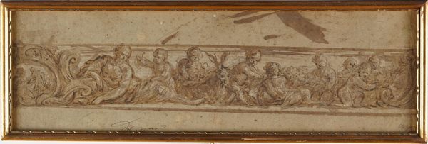 Scuola italiana del XVII/XVIII secolo Fregio con putti e ninfe  - Asta Disegni Antichi - Associazione Nazionale - Case d'Asta italiane