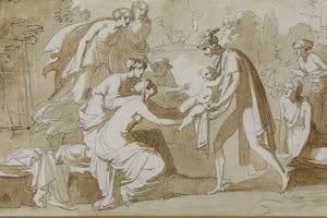 Vincenzo Camuccini : Episodio tratto dalla mitologia classica  - Asta Disegni Antichi - Associazione Nazionale - Case d'Asta italiane