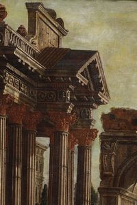 Giovanni Ghisolfi : Capriccio con architetture classiche e figure  - Asta Disegni Antichi - Associazione Nazionale - Case d'Asta italiane