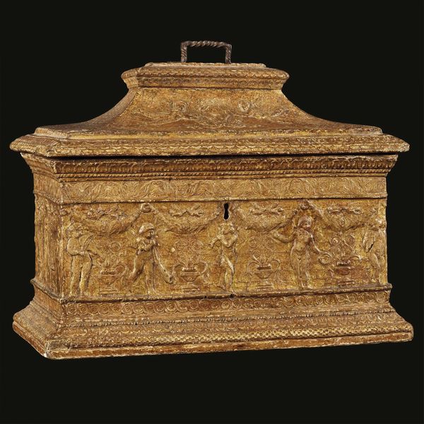 GRANDE CASSETTA CON LE ARMI ORSINI, FIRENZE, 1440-1470 CIRCA  - Asta SCULTURE E OGGETTI D'ARTE DAL MEDIOEVO ALL'OTTOCENTO - Associazione Nazionale - Case d'Asta italiane